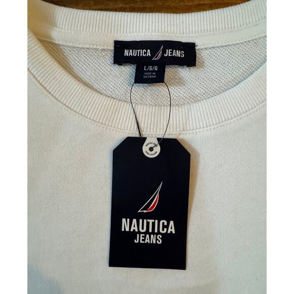 NWT Nautica Women's L Ivory / Bone Knit Sweater Casual Pullover Long Sleeve - Picture 7 of 9